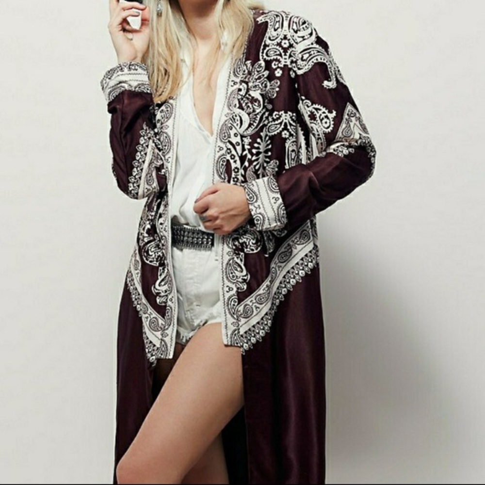 Free People Bandana print kimono jacket